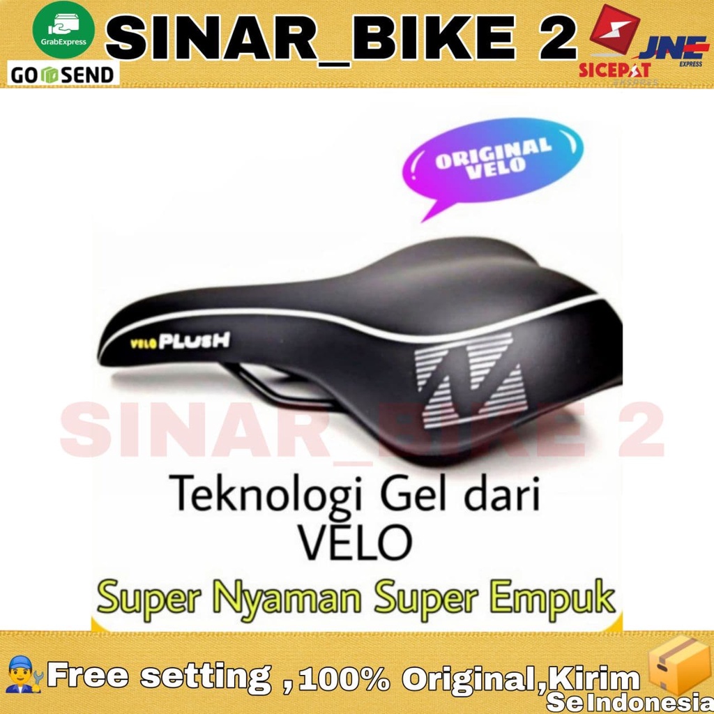 Sadel Velo Plush Gel Suspensi Super Empuk Saddle Sepeda Lipat MTB