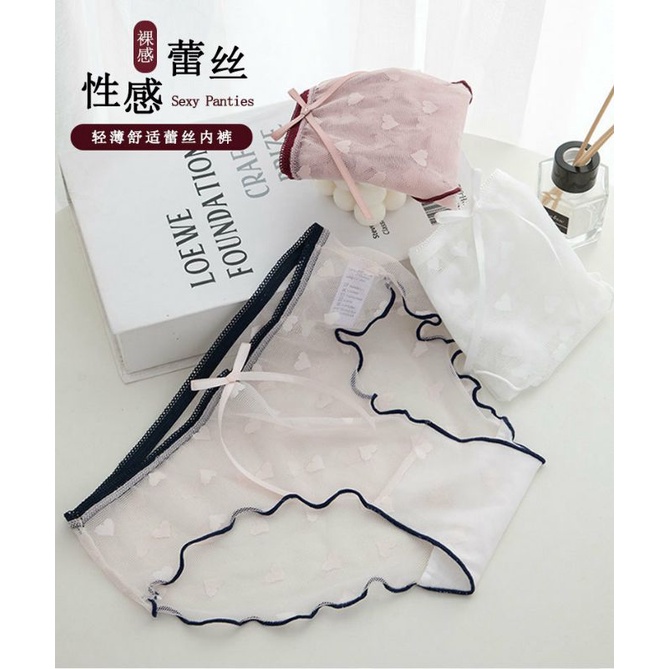 CD celana dalam premium sexy lace underwear lingerie wanita cewek transparan renda brokat import