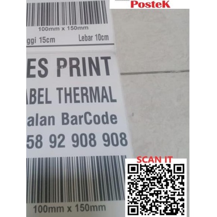 

☛ STIKER LABEL THERMAL UK A6 | 100 x 150 MM | 100x150 RESI ONLINE SHOP ➹