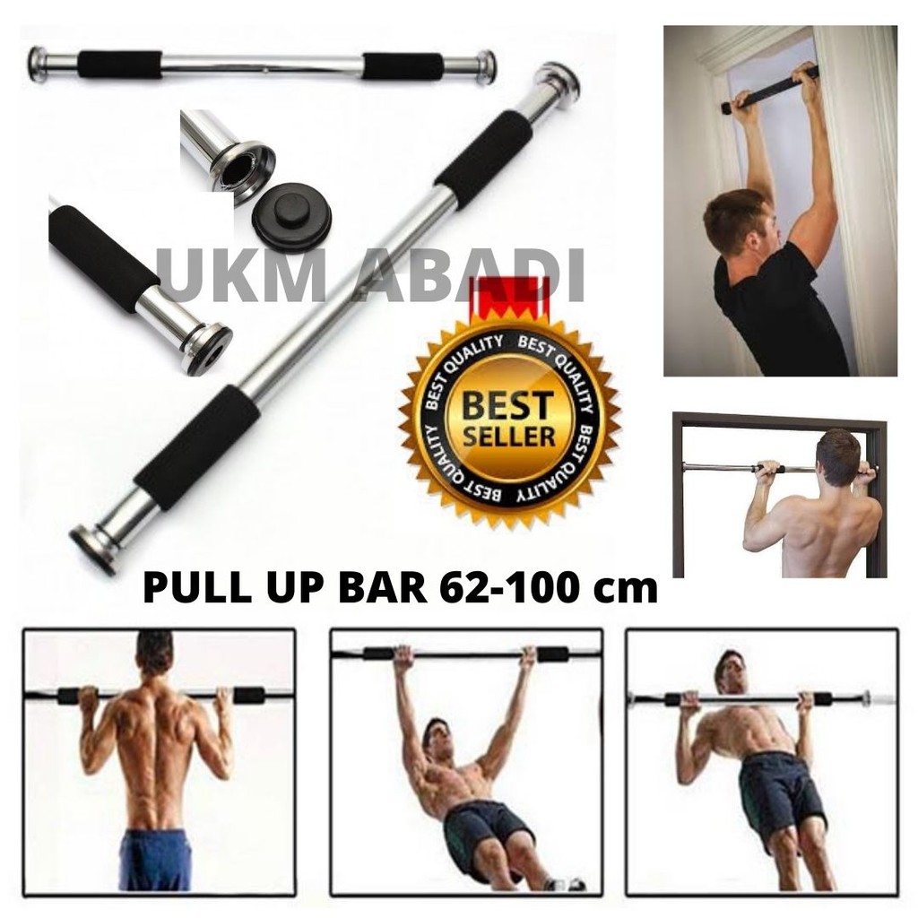 Tiang Latihan Fitness Pull Up Bar Pintu 62-100 &amp; 82-130cm 111140