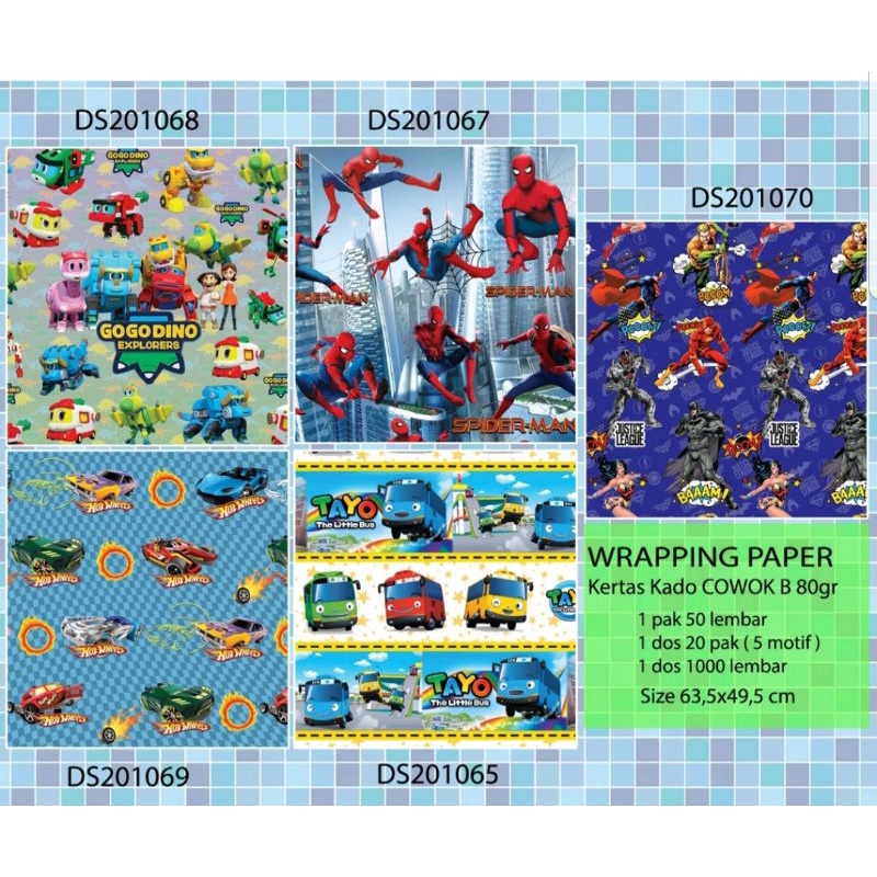 

Kertas Kado Motif anak cowok