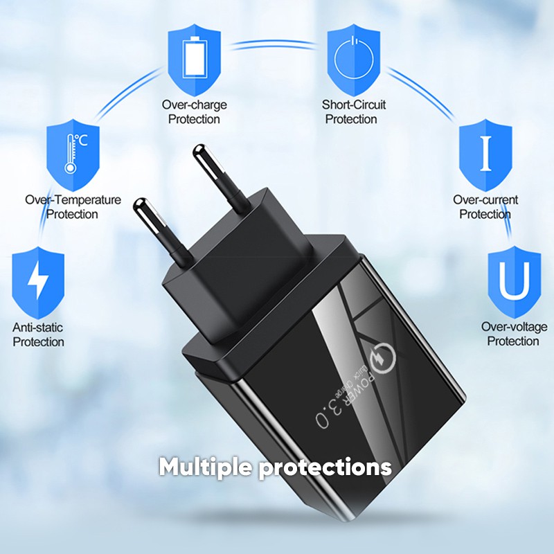Smartfish Charger Fast Charging 3 Ports Digital Display