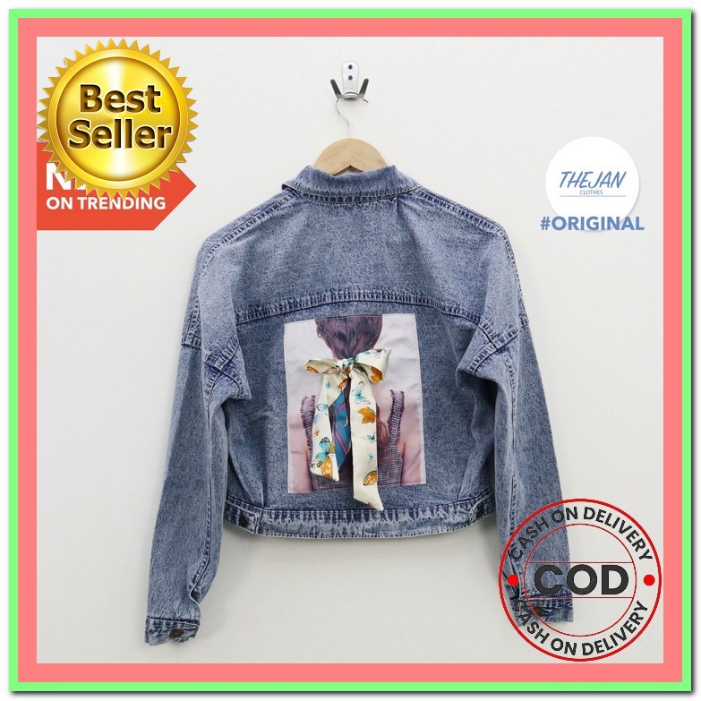 Jaket Jeans Wanita Polos Jacket Denim Levis Cewek Premium Import Cn380 Jaket Jeans Cakar Suzzie Vict