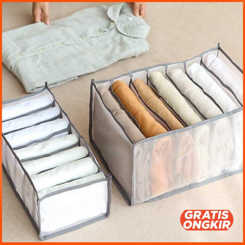 Kotak Pakaian Organizer Jeans Box 7 Grid M1468