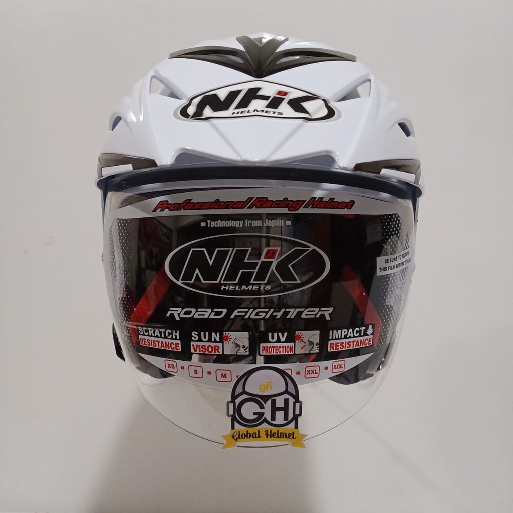 Helm NHK Halfface NHK Aviator Solid White Helm NHK Helm Motor NHK