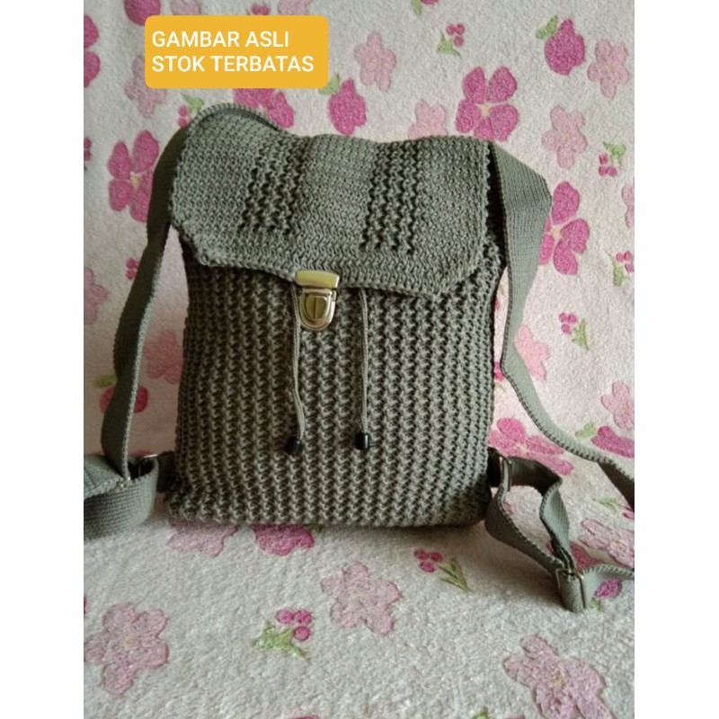 Tas ransel backpack Rajut asli original handmade handycraft fashion wanita pria