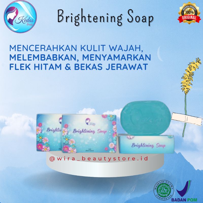 [ORIGINAL] KEDAS BEAUTY BRIGHTENING SOAP, SABUN PEMUTIH WAJAH, SABUN PENCERAH WAJAH, 100g