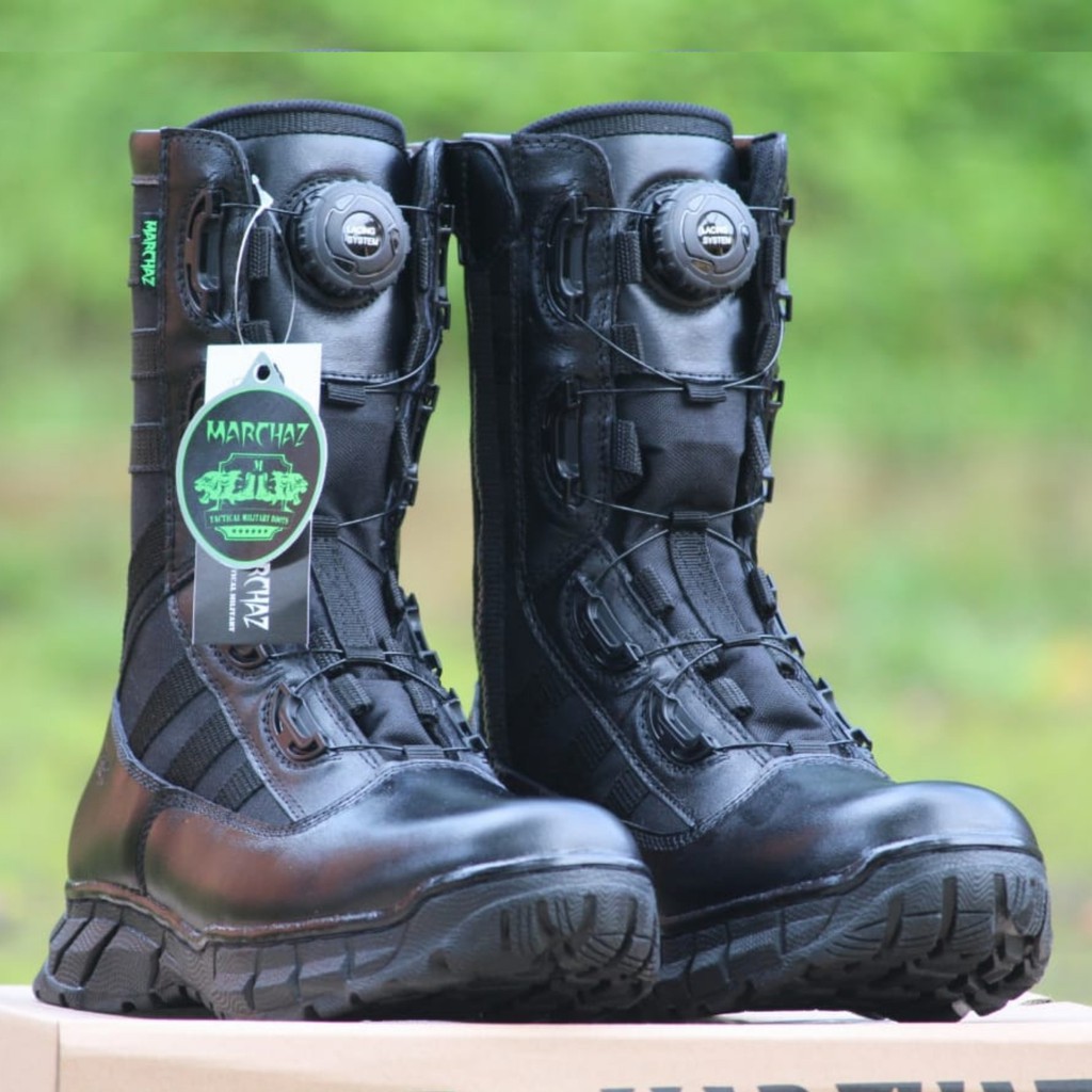 Sepatu Pdl Ninja Tali Putar Kulit Asli Sepatu PDL Tni Polri Security Satpam Sepatu Boots Pria Wanita