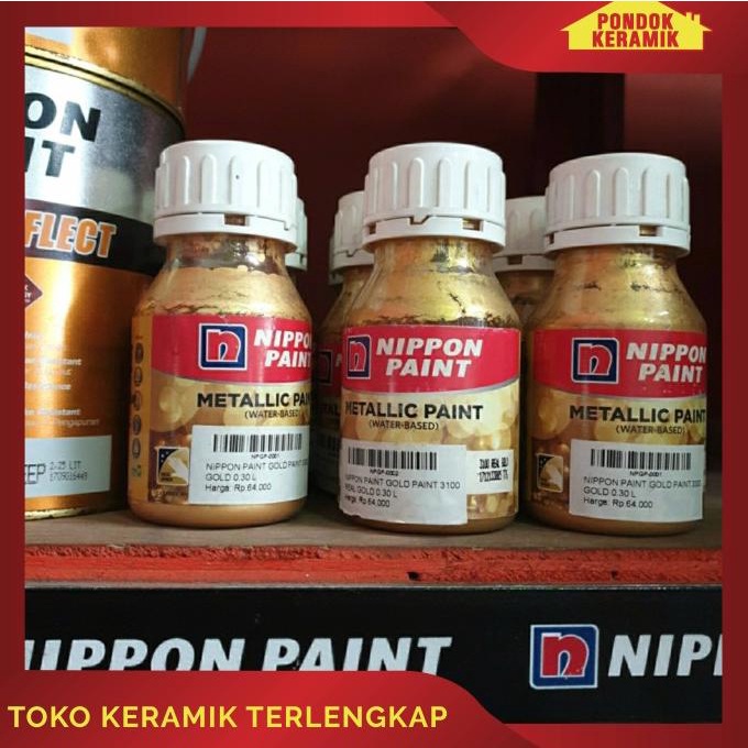 

~^~^~^] Cat Emas Gold Metallic Nippon Paint Waterbased 0.3L