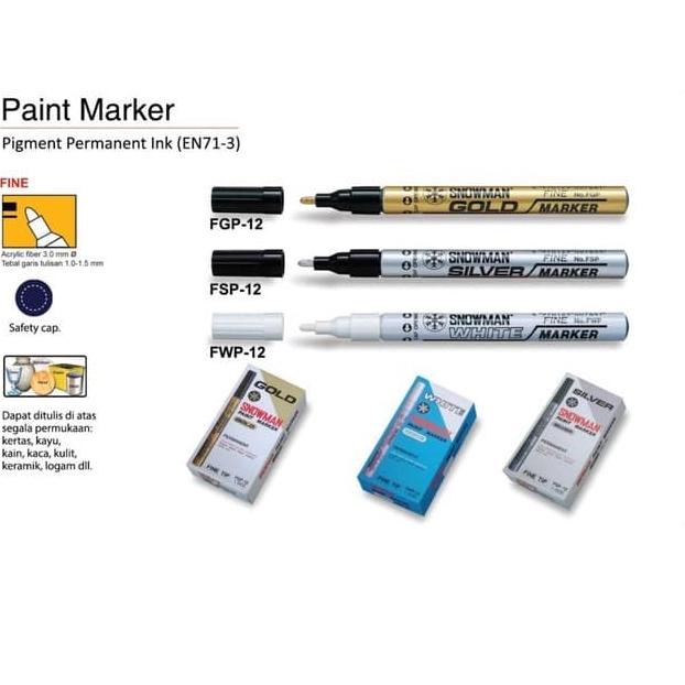 

✿ PERMANEN MARKER | SPIDOL PERMANEN FINE PUTIH / GOLD / SILVER SNOWMAN - FSP SILVER ◄