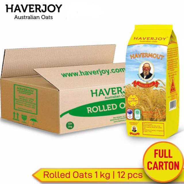 Haverjoy Full Carton Rolled Oats 1Kg  -1Ctn