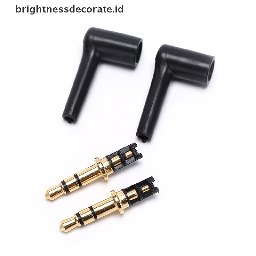 2pcs Adapter Konektor Jack Audio Stereo 3.5mm 90 Derajat