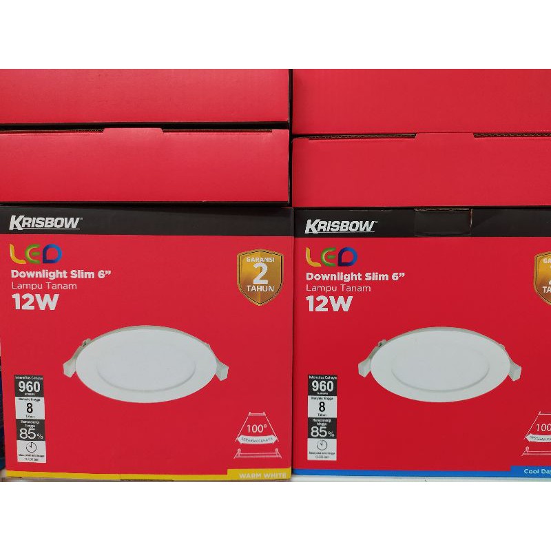 KRISBOW LAMPU LED DOWNLIGHT 6 DAN 12 WATT PUTIH DAN KUNING/ACE LED LAMPU PLAFON/LAMPU LANGIT-LANGIT