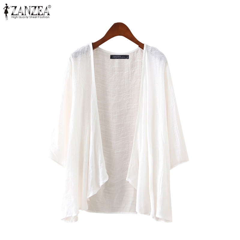 ZANZEA Women Casual Half Sleeve Sheer Beach Loose Cardigans