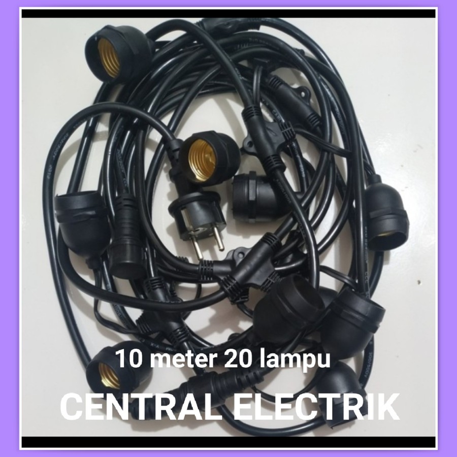 FITING LAMPU GANTUNG OULEX 10 METER 20 LAMPU / WATERPROOF / ANTI AIR