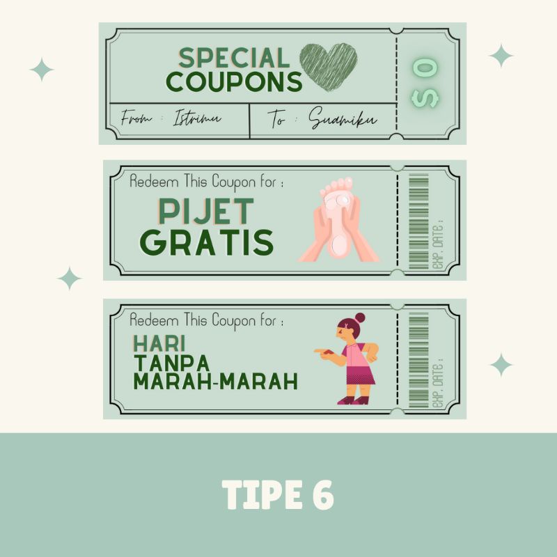 [Love Coupons] Love Coupon Kupon Kado Hadiah Birthday Anniversary