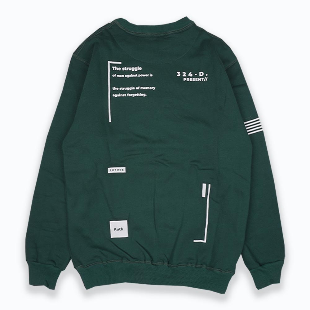 BRAD PRESENT ORIGINAL Sweater Crewneck Sweatshirt cowok warna Green seri 324D art F3002