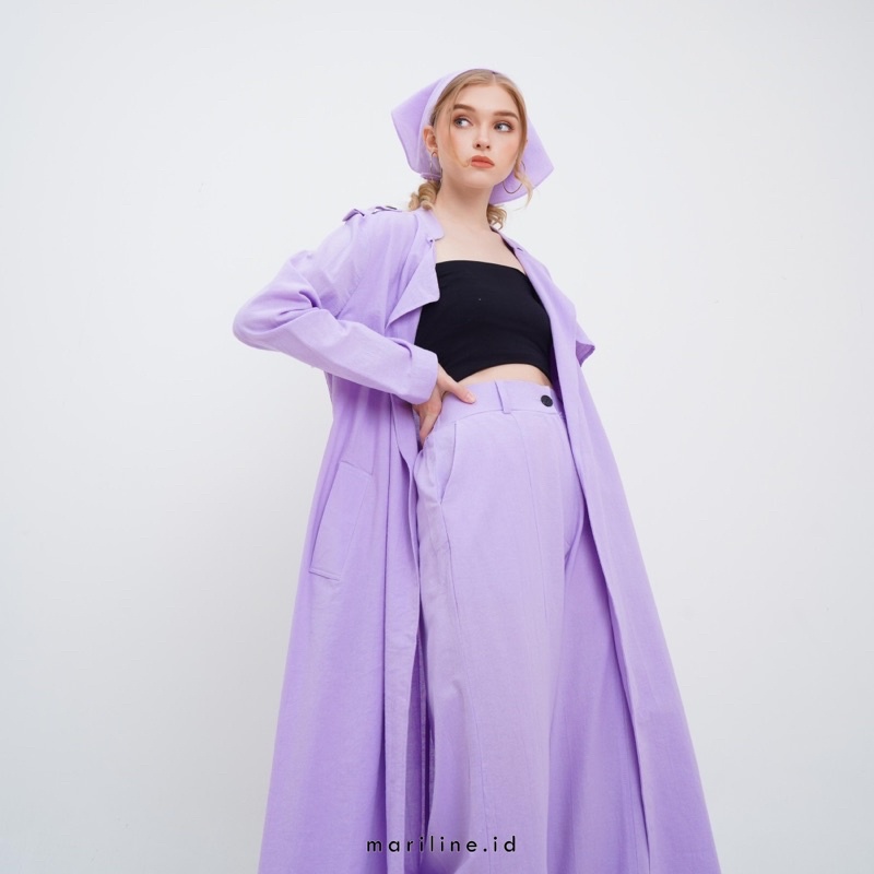 MARILINE CHIARA Set Summer Coat &amp; Wide Leg Pants