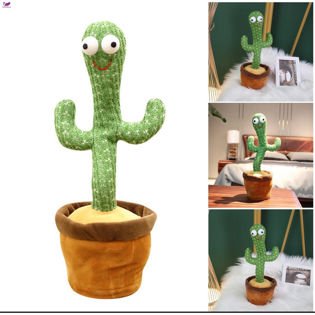 Tiktok Dancing Kaktus Cactus Menari Mainan Viral Light Music Bercahaya