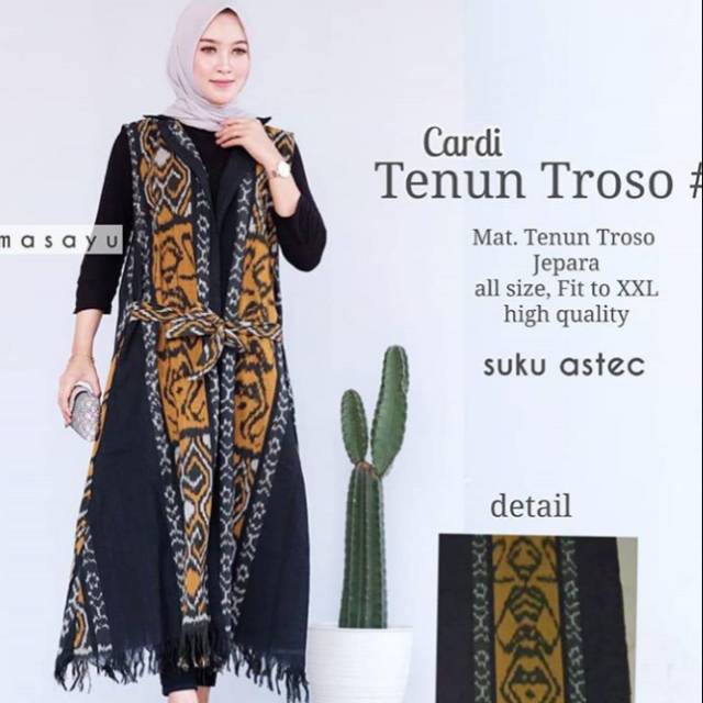 Cardigan tenun motif asmat original