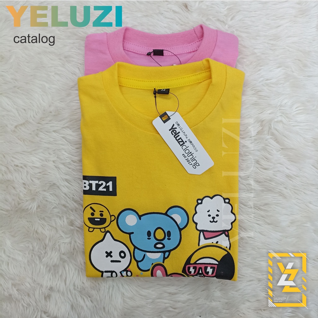 Kaos Oblong Baju Atasan Anak Karakter Kuning Yeluzi