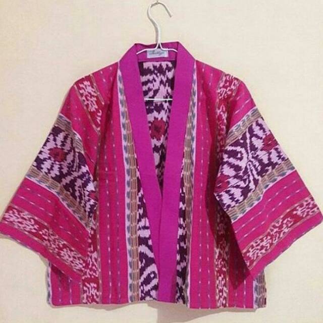 Blazer bolero tenun ikat