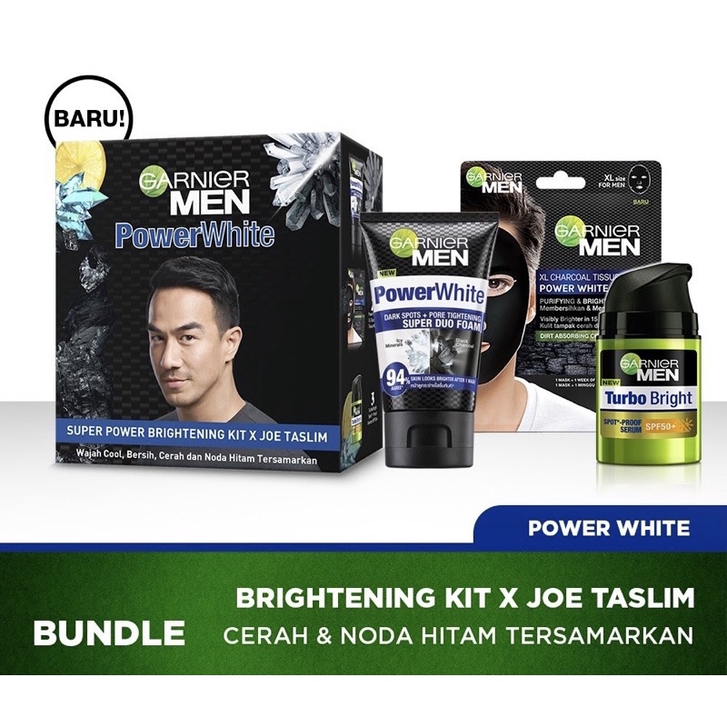 GARNIER MEN POWER WHITE BRIGHTENING BUNDLE KIT FACE WASH