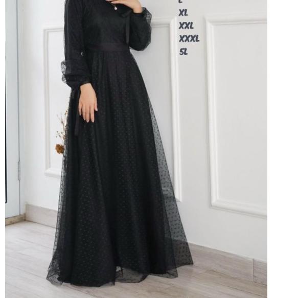 Viral GAMIS BRUKAT TILE DOT JUMBO DRESS TERBARU PESTA UK L XL XXL 3L 5L UP TO LD 140 OSANA DRESS