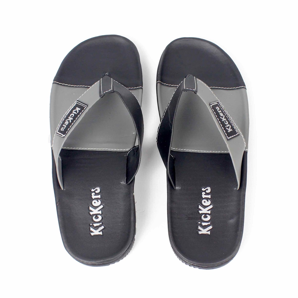 Sandal Jepit Pria Distro Casual Murah Sendal Keren Terbaru JPT-07 ABU