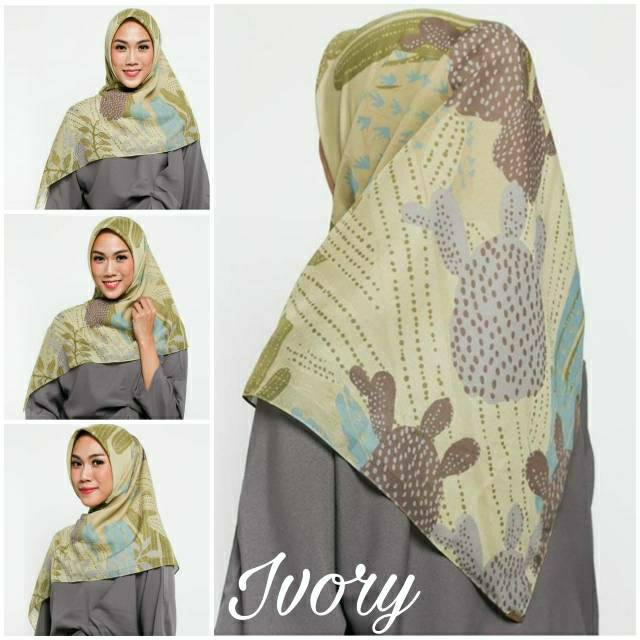 KamiIdea Agave Print Scarf Ivory