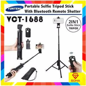 Yunteng VCT-1688 3 IN 1 Monopod Tripod / Bluetooth Remote Shutter