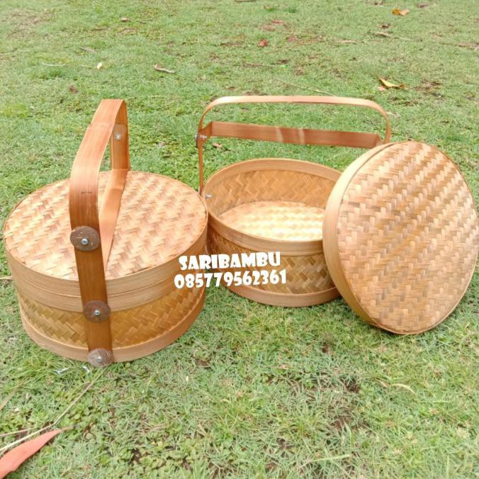 Ready Oke] Rantang Bambu 20Cm 1 Susun