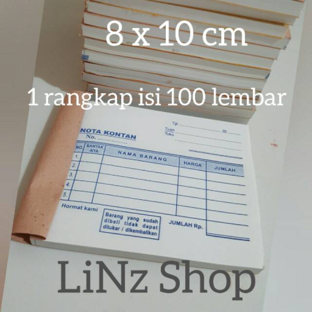 

Nota Mini Kecil rangkap 1 isi 100 lembar