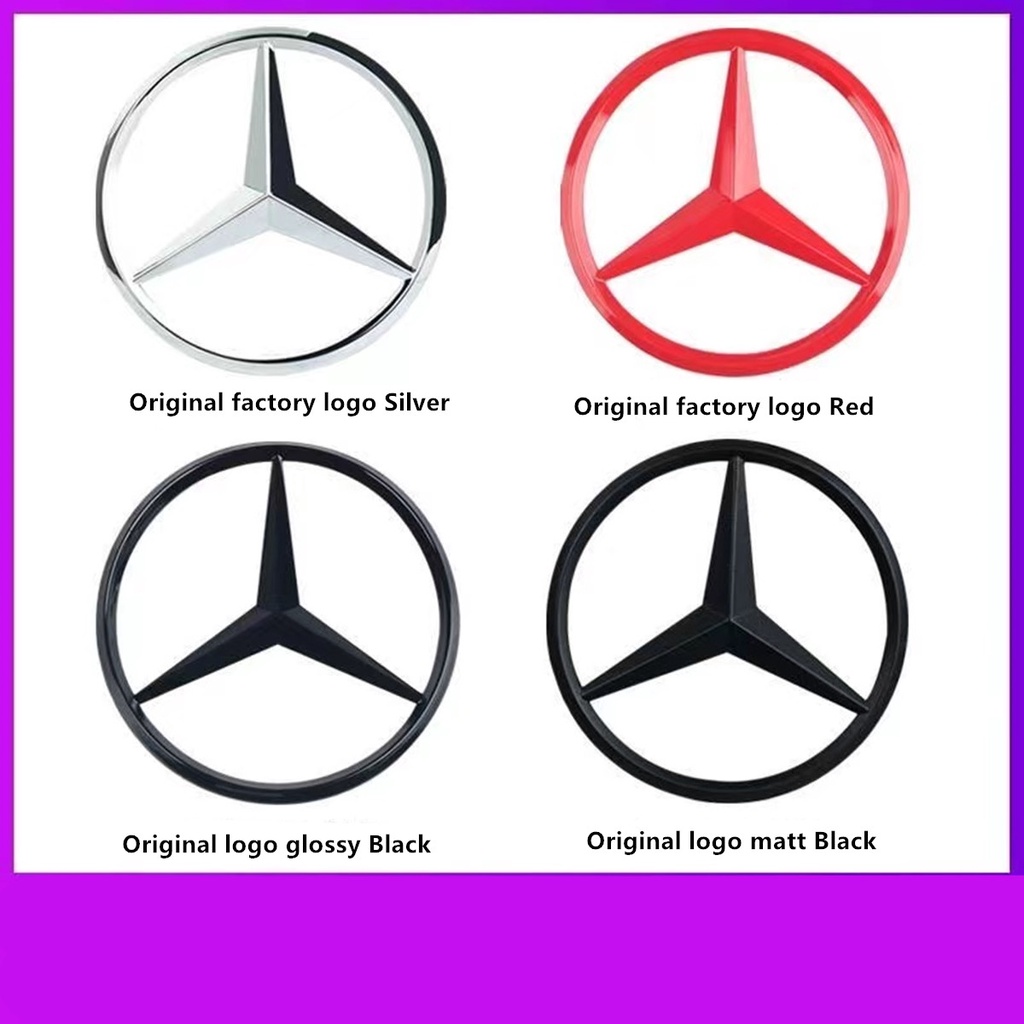 Stiker Emblem Logo Benz Trigeminal Bahan ABS Untuk Dekorasi Pintu Benz W176 CLS W218 CLS300 CLS350 CLS550 C Class W204 W205