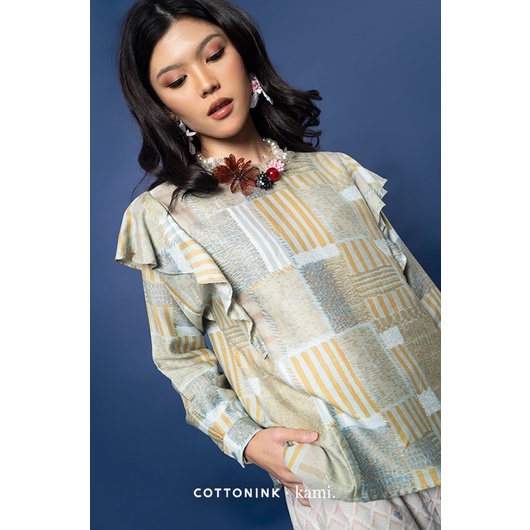 PL preloved sale grey flowerpatch samra kamiidea x cottonink kami x cotton ink raya collection