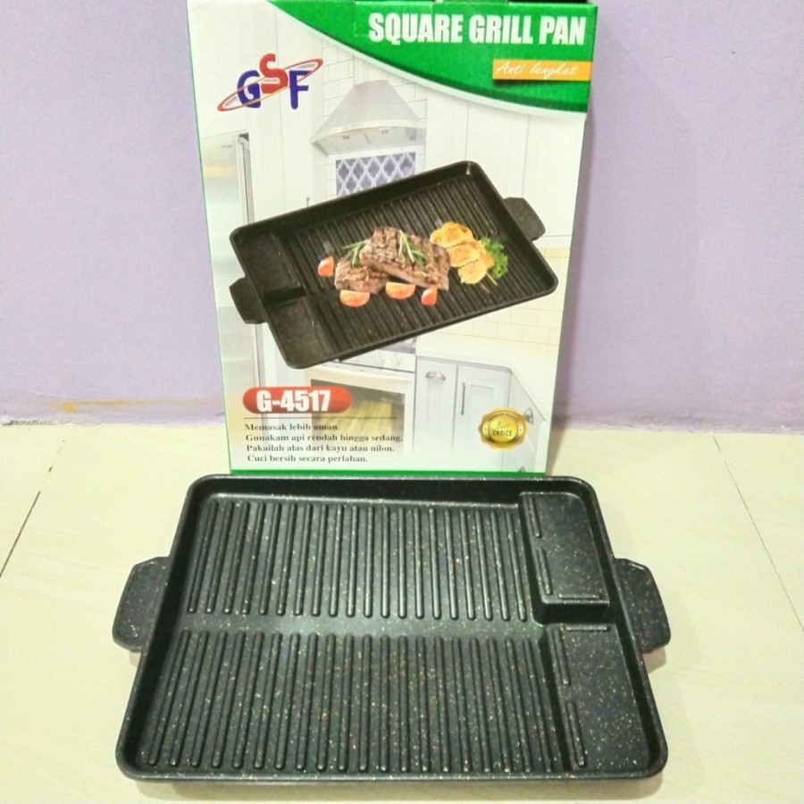 ALAT PANGGANG BBQ SQUARE GRILL PAN GSF 4517 ALAT PEMANGGANG DAGING BBQ