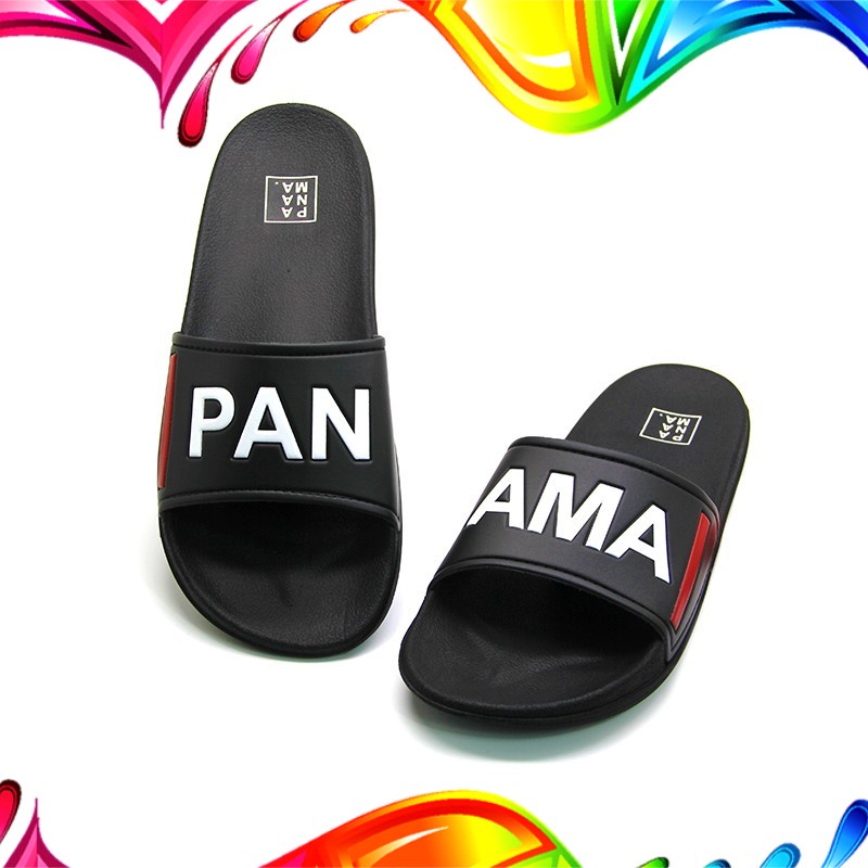 Panama Ultra U2 Panama Black Sandal Karet Pria Sendal Slip On Cowok - Hitam