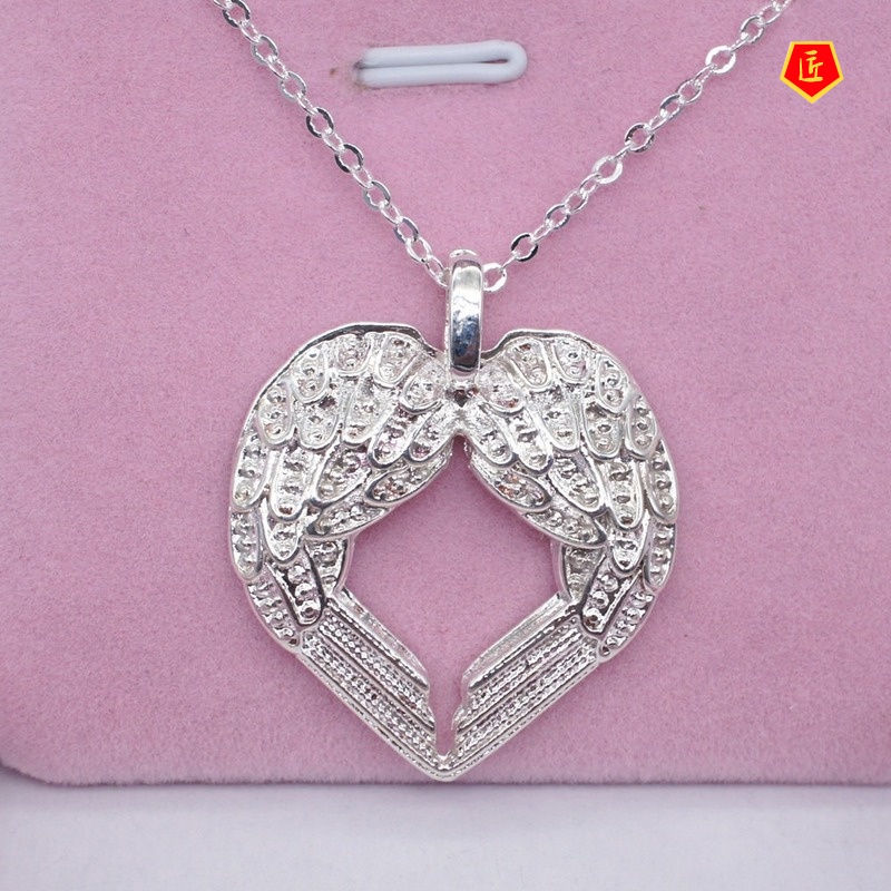 [Ready Stock]Silver Angel's Wings Love Necklace Exquisite Fashion