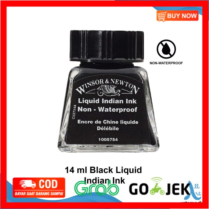 

(BISA COD) Tinta Kaligrafi Winsor & Newton Liquid Indian Ink Calligraphy - 14ml