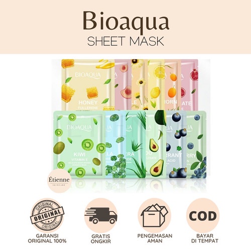 [1 PCS] Bioaqua Sheet Mask Brightening Hydrating Essence Masker Wajah dengan Kandungan Aloevera