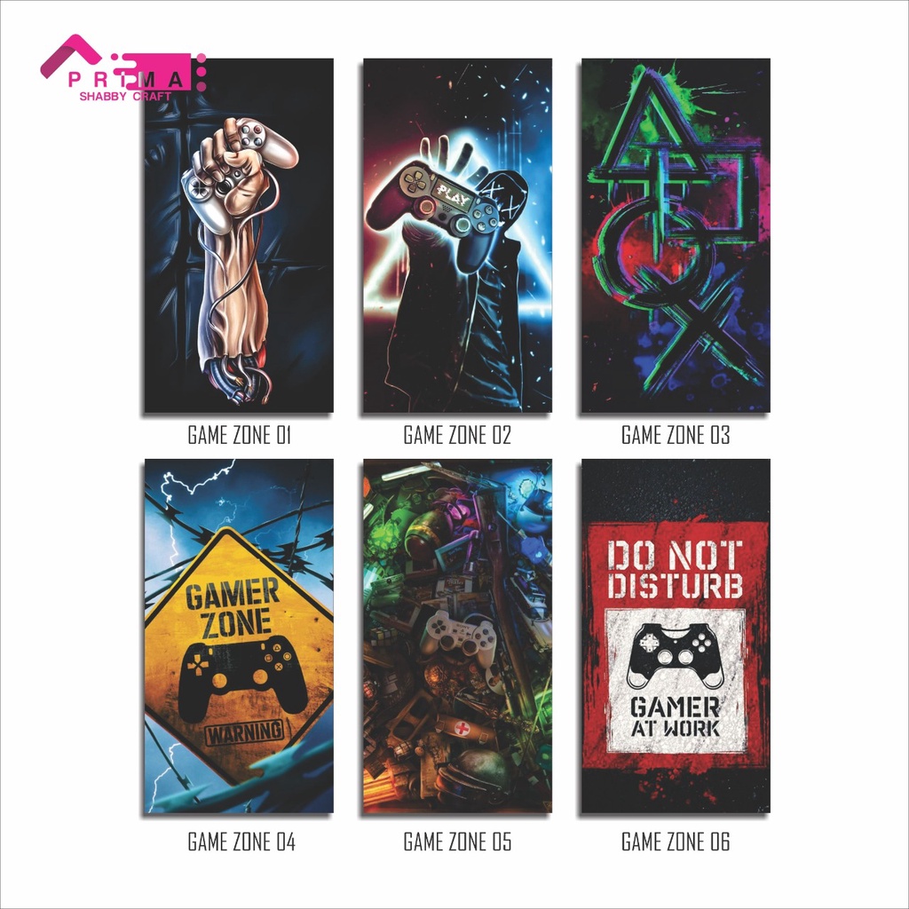 Hiasan Pajangan Dinding Walldecor Poster Tema Gaming Game Zone Gamer Dekorasi Kamar Laki laki Cowok