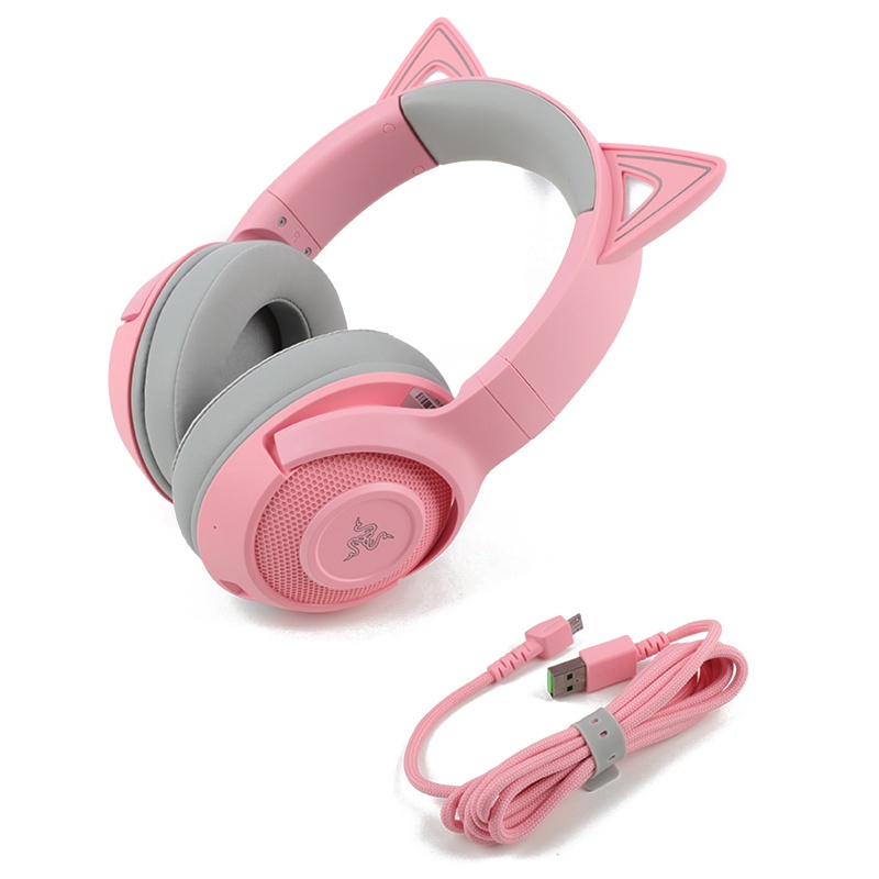 Cre Kabel Audio 2m Warna Pink Untuk Headset Gaming Kraken BT Kitty