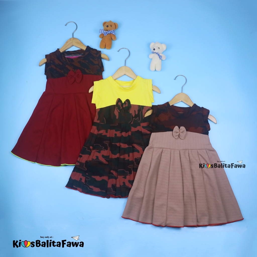 (ABRI) Dress Aila 1-2 Tahun / Dres Pesta Baju Anak Perempuan Harian Gaun Yukensi Murah Babycinnamon