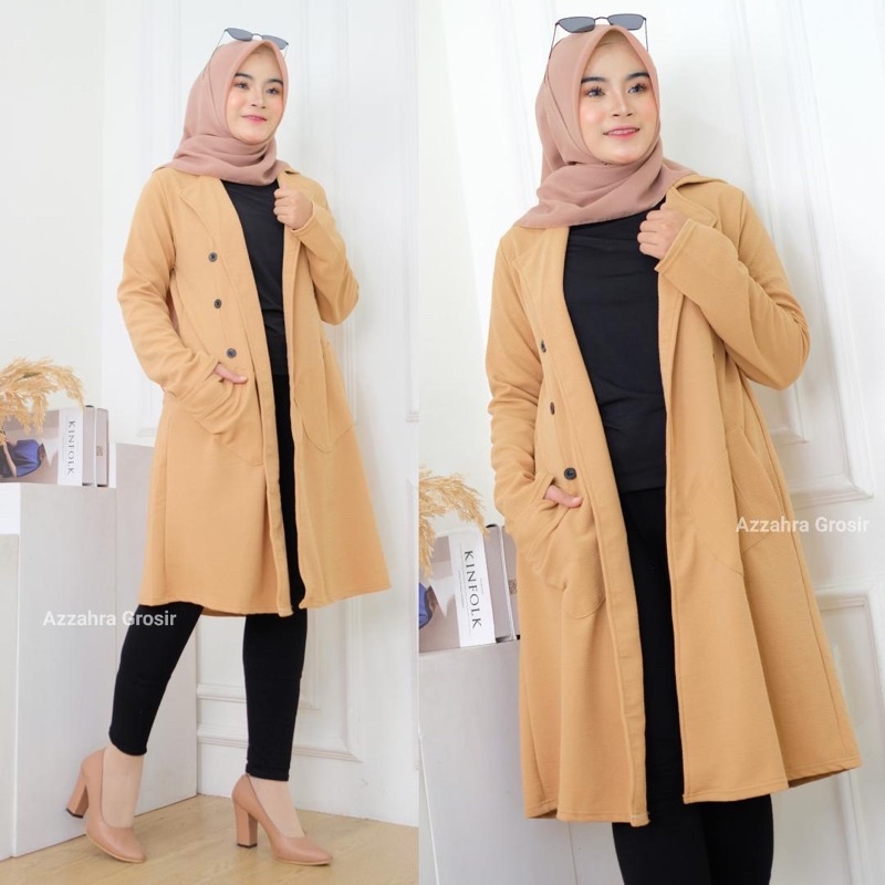 Cleva Cardi LD100+ Blazer Wanita Korea Outer Long Cardigan Panjang Wanita  / R.1 - 315-6337