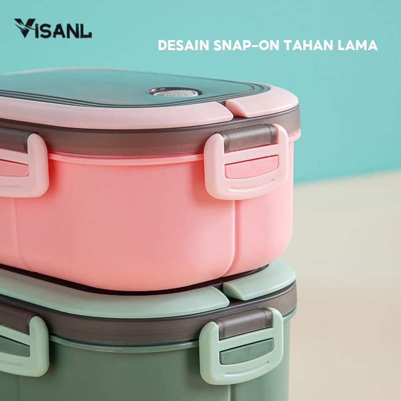 Kotak Bekal Single-Layer Lunch Box Kotak Makan Kapasitas Tempat Bekal Microwavable Anti Tumpah