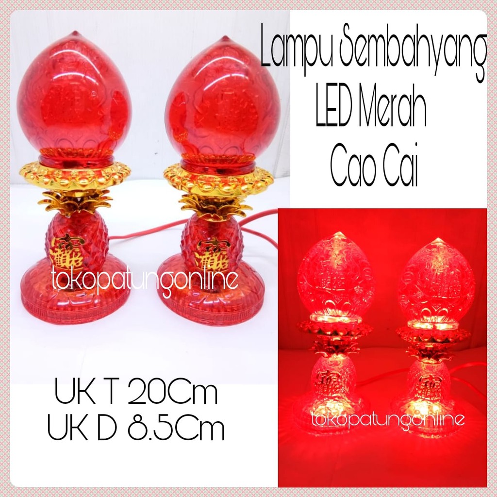 Lampu Sembahyang LED Cao Cai Merah T020