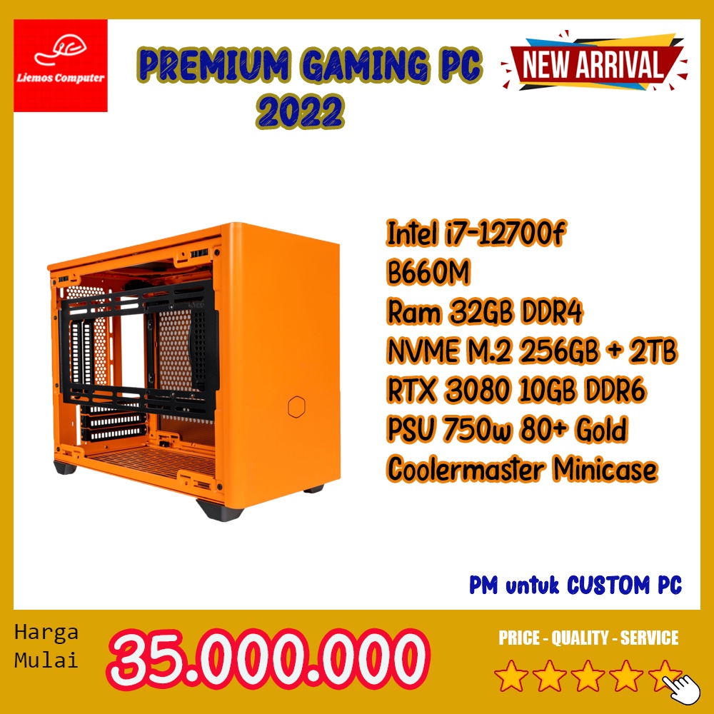 PC Rakitan Gaming Design | Core i7-12700F / 32GB DDR4 / RTX 3080 - RX6700XT 12GB
