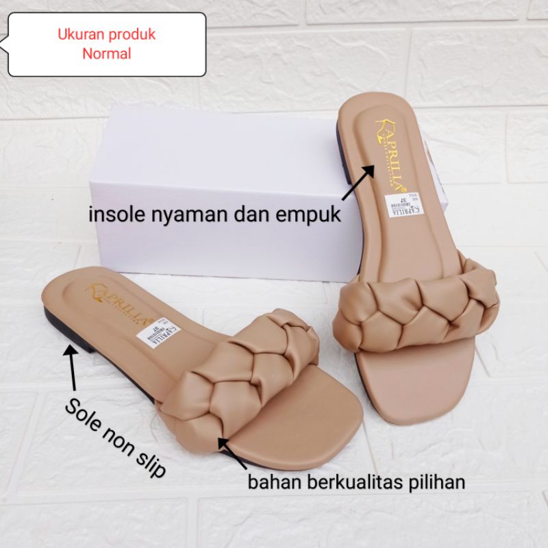 Sandal teplek Anyam wanita terbaru/sendal selop wedges wanita remaja kekinian/slip on/sendal rumah