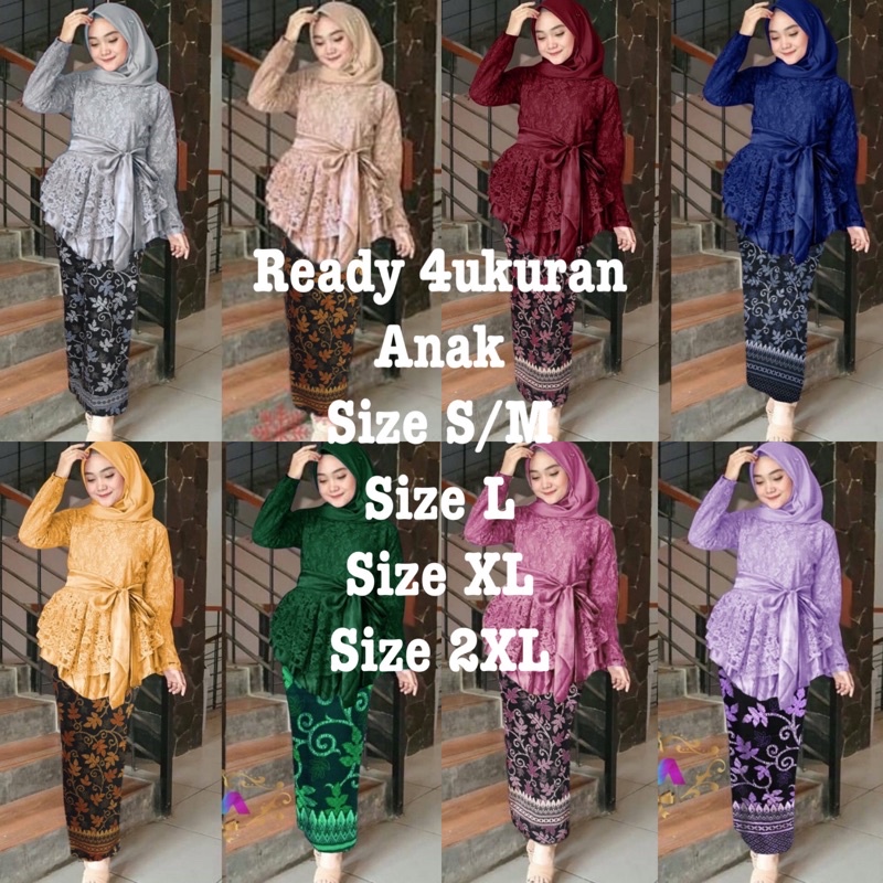 COD ✔ SET KINANTI BATIK 2IN1 READY 5 UKURAN  / SETELAN BRUKAT WANITA MUSLIM / PAKAIAN WANITA / SET KEBAYA BRUKAT