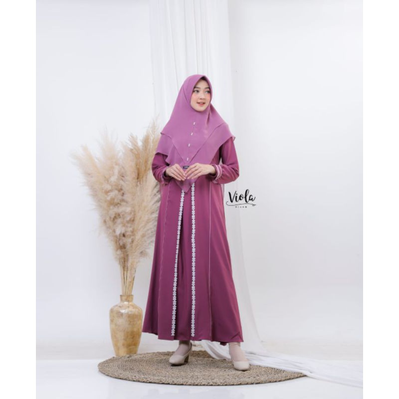 GAMIS SYARI TIPE RAYSA ORIGINAL VIOLA HIJAB
